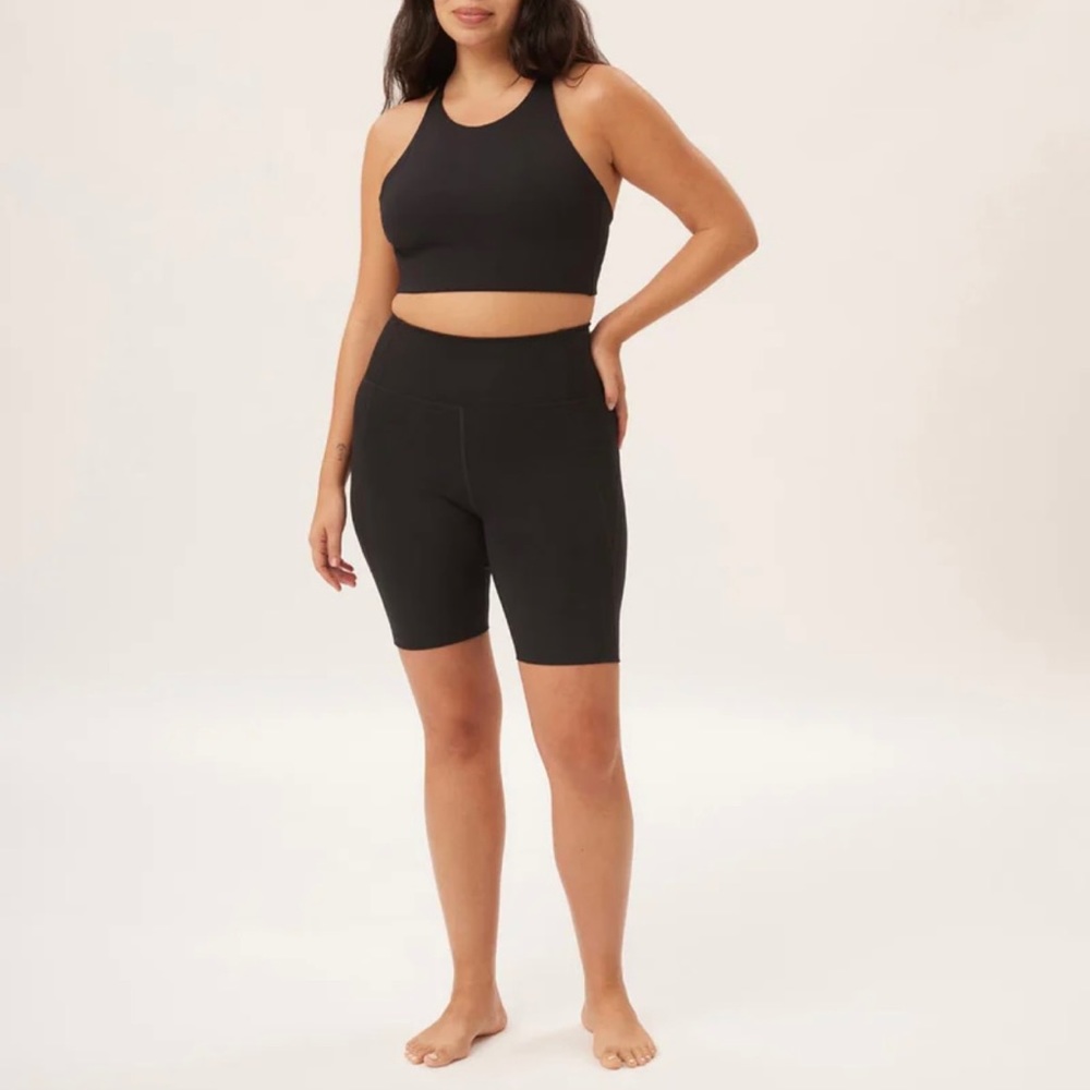 Girlfriend collective Essential High Rise Bike Shorts Black Size M